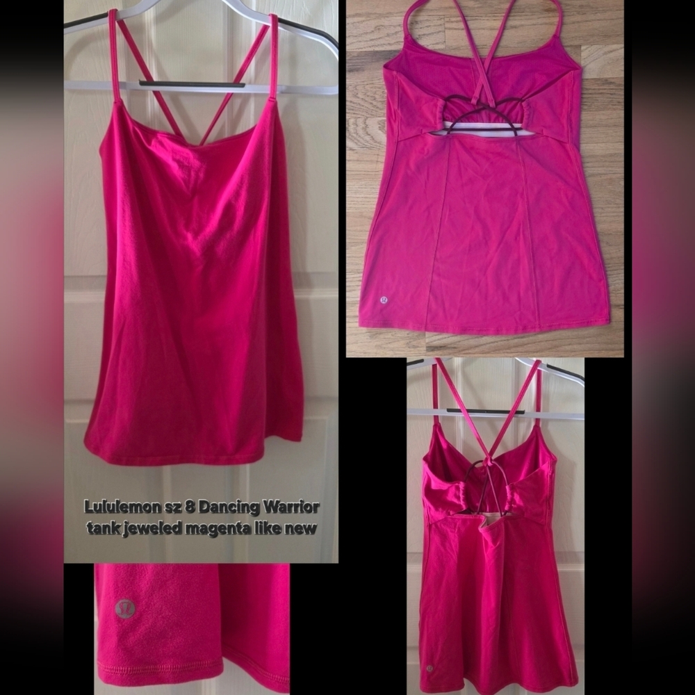 Lululemon sz 8 Like New "Dancing Warrior" tank Jeweled Magenta